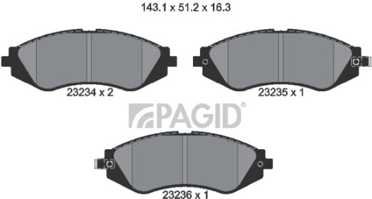 PAGID T3106N Bremseklosser