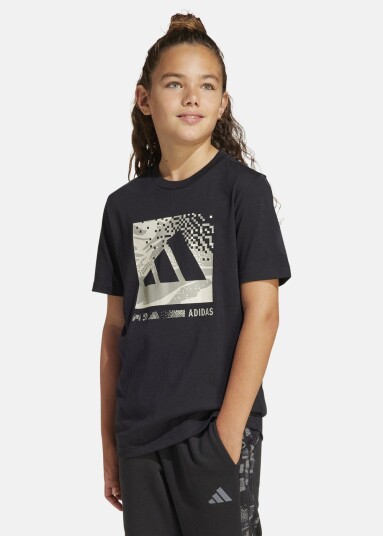 Adidas J Camo Logo Tee Black 128 T-Shirts