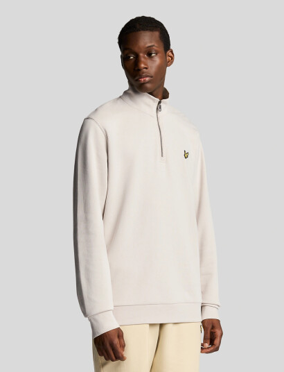 Lyle & Scott Loopback Quarter Zip Sweat - Cream - M