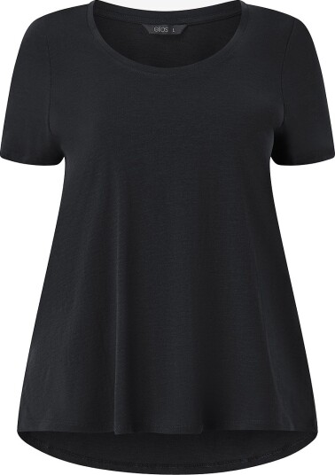 Ellos Plus collection Kortermet topp i slub bomull Svart