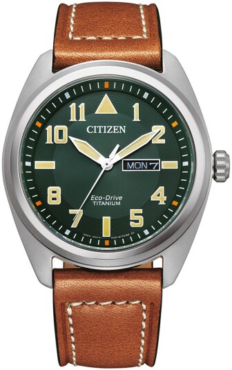 Citizen Herreklokke BM8560 11XE Titanium Grønn/Lær Ø42 mm Citizen Herreklokke BM8560 11XE Titanium Grønn/Lær Ø42 mm