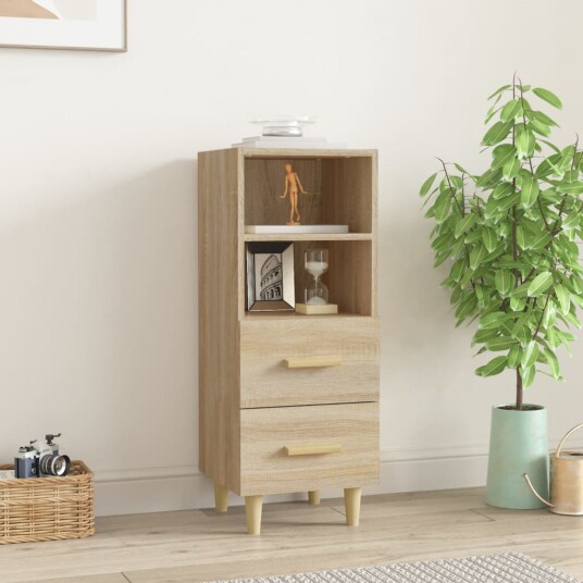 vidaXL Skjenk sonoma eik 34,5x34x90 cm konstruert tre