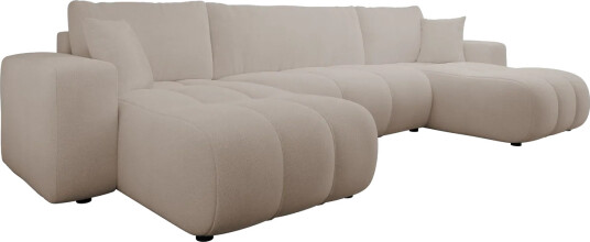 Flo Sovesofa med Dobbel Sjeselong 4 seter i Plysj Beige