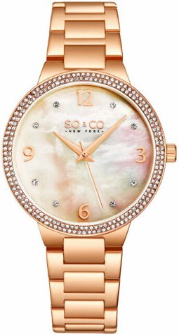 So & Co New York Dameklokke 5519B.4 Madison Hvit/Rose gulltonet