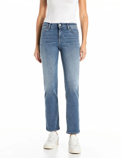 Replay Zolie Trousers Straight Leg High Waist Blue 26 x 30 Replay Zolie Trousers Straight Leg High Waist Blue 26 x 30