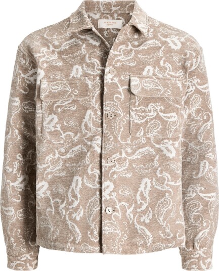 Jack & Jones Jorchamberi Jacquard Shirt Ls   FEATHER GRAY   XXL