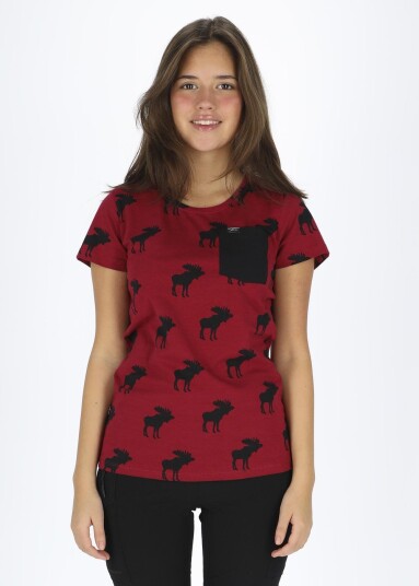 Swedemount Elk Tee W Burgundy/Black 42 T-Shirts