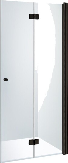 Brasta Simona dusjdør, 97,3 cm, høyre, klart glass, sort profil