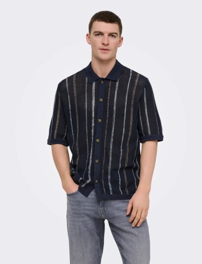 ONLY & SONS Onstobby Life Rlx Ss Shirt Knit Noos Navy XL ONLY & SONS Onstobby Life Rlx Ss Shirt Knit Noos Navy XL