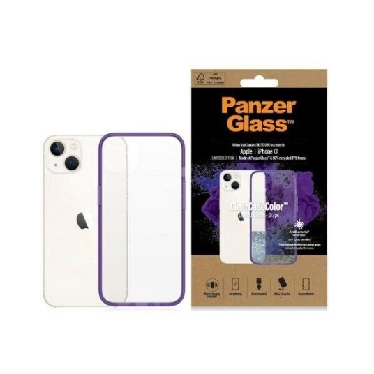 PanzerGlass AntiBakteriell ClearCase til Apple iPhone 13 - Grape PanzerGlass AntiBakteriell ClearCase til Apple iPhone 13 - Grape