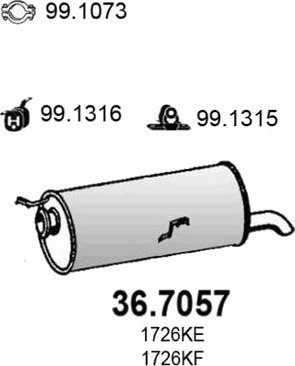 Bakre eksospotte ASSO 36.7057 Bakre eksospotte ASSO 36.7057