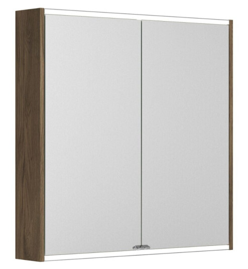 Dansani Panorama Speilskap 80 cm - Hvit/Natur/Brun