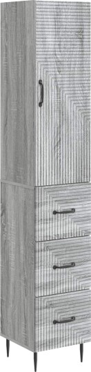 vidaXL Skapsett 2 pcs Grå Sonoma 33 x 34,5 x 90 cm Konstruert tre