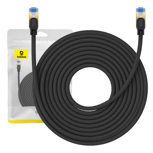 Braided network cable cat.7 Baseus Ethernet RJ45 10Gbps 15m (black)
