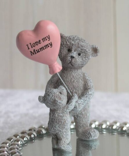 Figur Bjørnemor med barn og teksten "I Love my Mummy" Figur Bjørnemor med barn og teksten "I Love my Mummy"