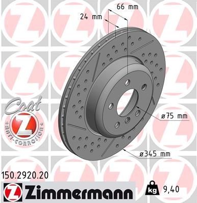 Bremseskive ZIMMERMANN 150.2920.20