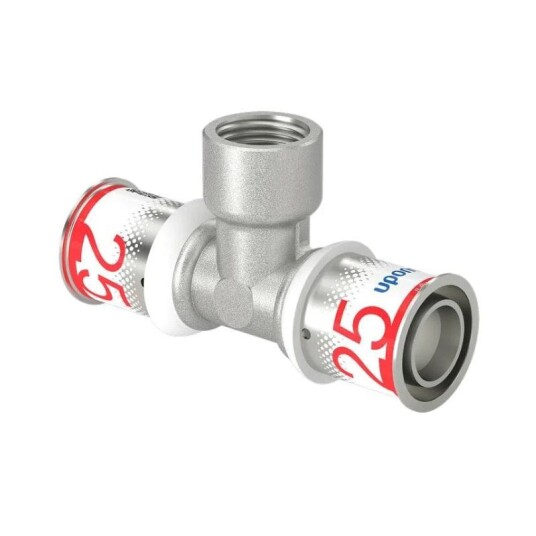 Uponor T-rør 25 x 15 mm med innvendig gjenge for rørinstallasjon