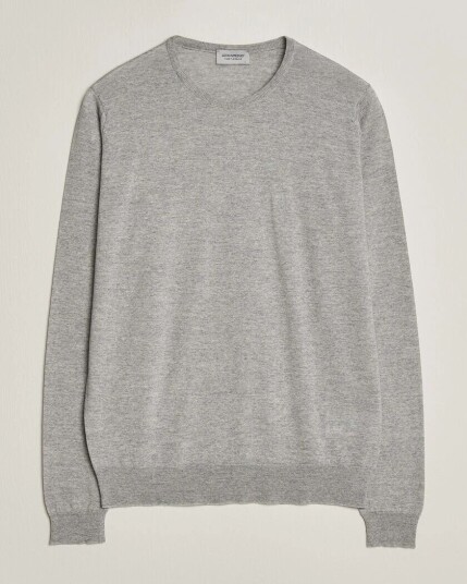 John Smedley Lundy Extra Fine Merino Crew Neck Nimbus Grey
