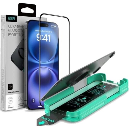 ESR Armorite Skjermbeskytter for iPhone 16 Pro Max - 9H Herdet Glass med Svart Kant