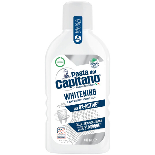 Whitening Munnvann Pasta del Capitano Colluttorio White 400 ml.