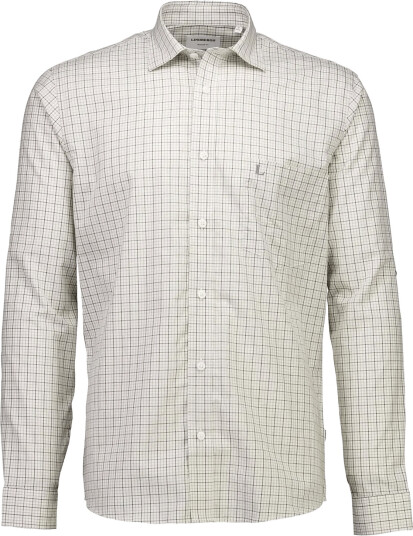 Lindbergh Plain Small Checked Shirt L/S   Cream   XXL