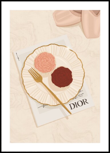 Elegant Cupcakes Ballet Shoes Plakat / 100x150