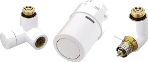 Danfoss RA URX ventilsett høyremontering hvit RAL 9016