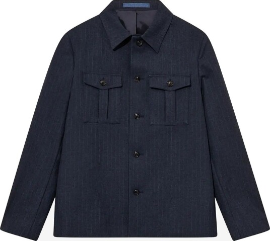 Mos Mosh Gallery Mmgjacob Pin Soft Overshirt - SALUTE NAVY - 46