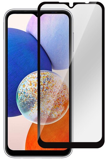 eSTUFF Titan Shield Heldeksel Skjermbeskytter for Samsung Galaxy A14/A14 5G - Full Deksel Glass Svart