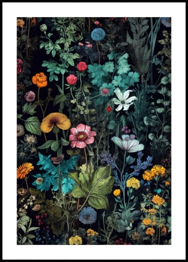 Dark Floral Garden Plakat / 100x150 Dark Floral Garden Plakat / 100x150
