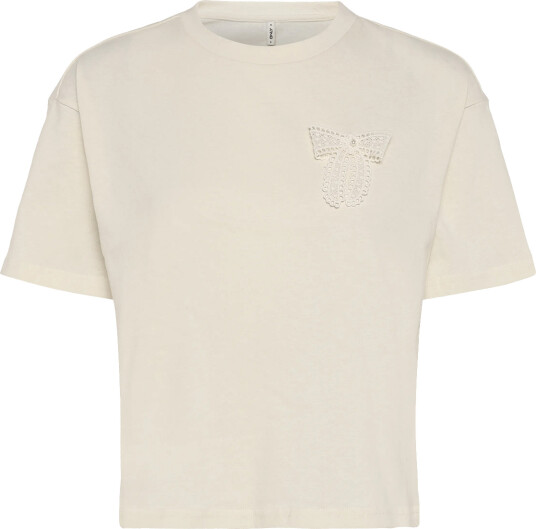 ONLY Onlmilou S/S O Neck Boxy Top Jrs Cream S