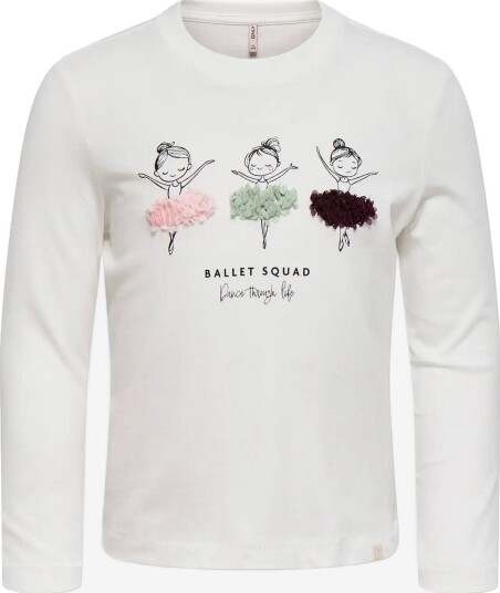 Kids Only Kmgfleur Ls Reg Tee Jrs - CLOUD DANCER - 92