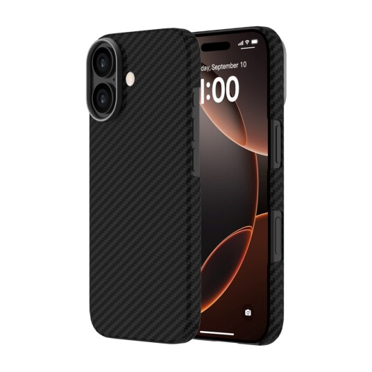 Ferrelli iPhone 17 Kevlar Case Mag MagSafe kompatibelt slankt kevlar deksel svart