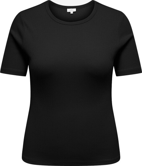 Only Carmakoma Topp Carval S/S O Neck Top Jrs Svart