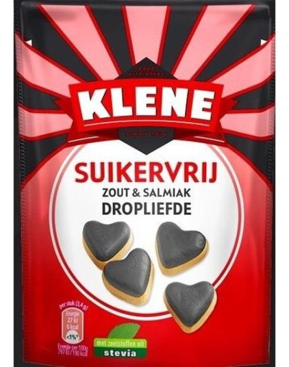 Klene Sukkerfrie Myke Salt og Salmiak Hjertebiter 90 gram Klene Sukkerfrie Myke Salt og Salmiak Hjertebiter 90 gram
