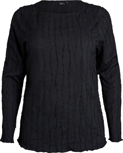 Zizzi Bluse Vraya L/S Blouse Svart