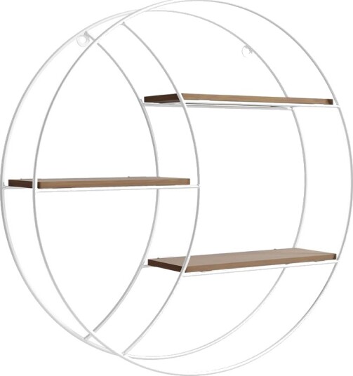 Elyran vegghylle 44 cm - hvit, brun