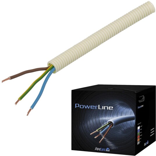 Pipelife FK PowerLine Kabel forhåndslagt PVC og halogenfri 3G 2,5 mm² 16 mm x 100 m Stikkontakter & kabler