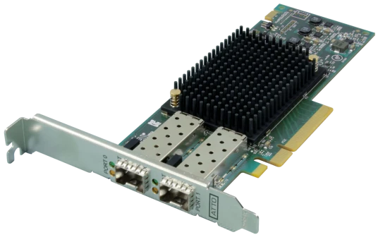 ATTO 16Gb FC 2Ch. PCIe x8 Gen3.0 Optical 2x 16Gb Fiber PCIe inkludert SFP ATTO 16Gb FC 2Ch. PCIe x8 Gen3.0 Optical 2x 16Gb Fiber PCIe inkludert SFP