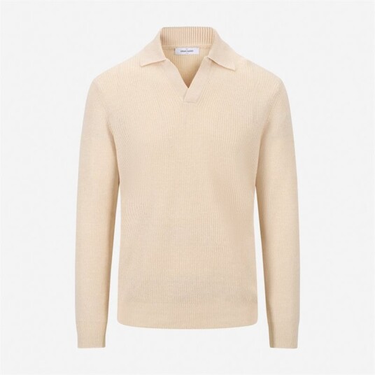 Gran Sasso Skipper Collar Sweater Cotton Linen Panna