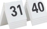 Bordskilt Securit Nr 31 40 5X4x5 Cm Akryl Hvid,6 Ps X 10 Stk/Pk