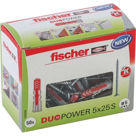 Fischer Plugg DuoPower 5 x 25mm 50 stk.