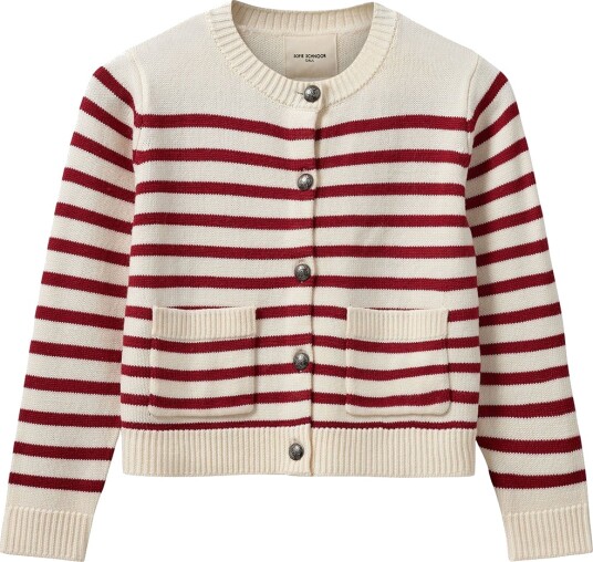 Sofie Schnoor Cardigan Strikk Off White/Rød Sofie Schnoor 14 år 164 Cardigan Hvit