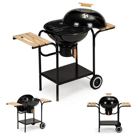Kullgrill med lokk og hyller rist askeskuffe Kullgrill med lokk og hyller rist askeskuffe
