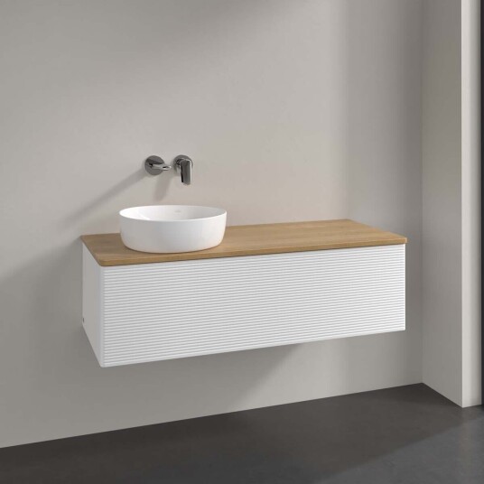Villeroy & Boch Antao Servantskap med 1 skuff 120x50x36 cm m/lys Hvit Matt/Eik