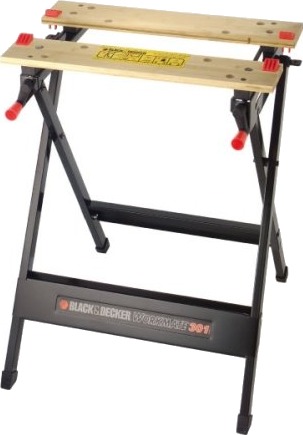 Black & Decker Wm301 Bærbar Arbeidsbenk i Stål og Bamboo Sort 160 Kg Black & Decker Wm301 Bærbar Arbeidsbenk i Stål og Bamboo Sort 160 Kg
