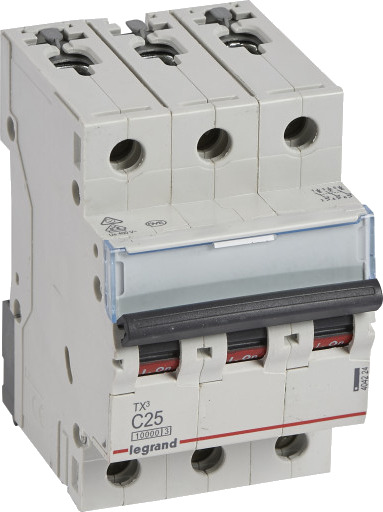 Legrand TX³ MCB automatsikring C25 3P 3M 10/10kA