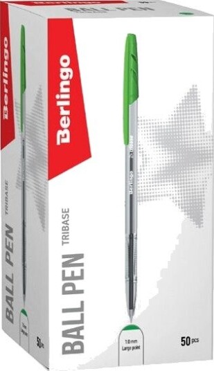 Berlingo Kulepenn, Grønn, 50 Stk, 1 Mm, Tribase Berlingo Kulepenn, Grønn, 50 Stk, 1 Mm, Tribase