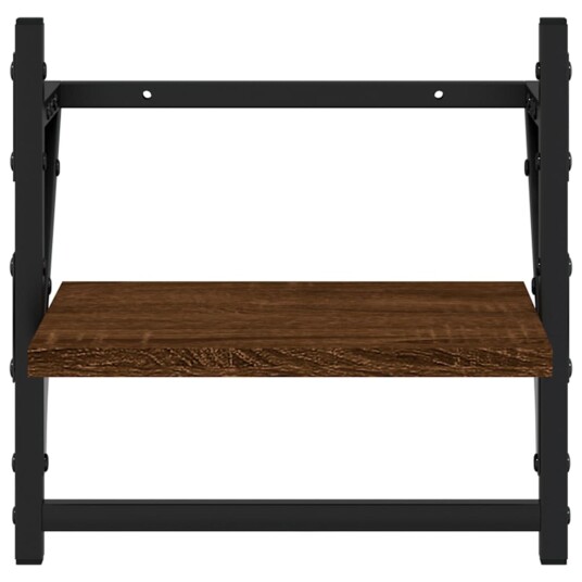 Vegghyller med stenger 2 stk brun eik 30x25x30 cm 8721012045712