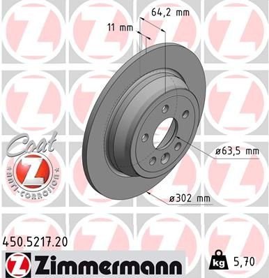 Bremseskive ZIMMERMANN 450.5217.20